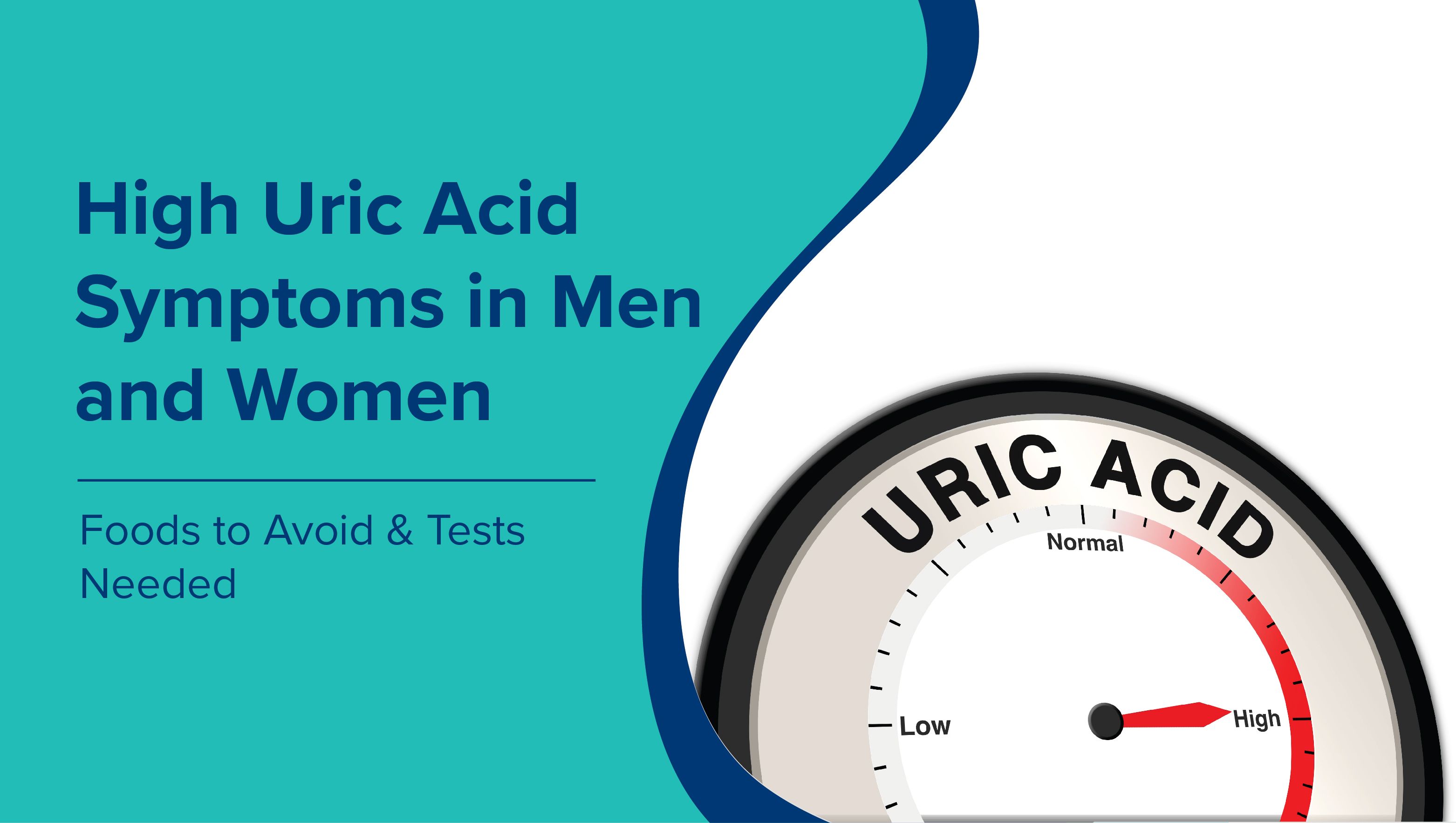 High Uric Acid Symptoms in Men and Women- Foods to Avoid & Tests Needed